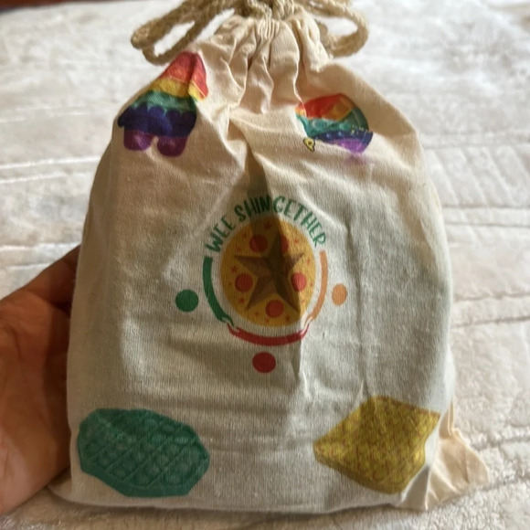 Pop Fidget toys set of 4 in cloth gift bag.  Multicolored. Push pop bubbles NWT - Picture 2 of 7